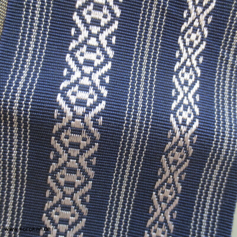 Kaku Kimono Gürtel Hakata, blau - weiß
