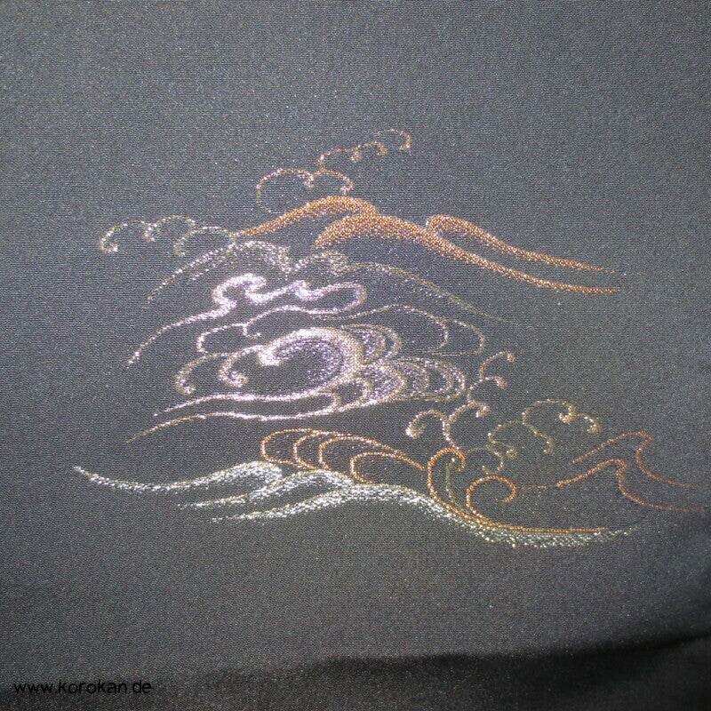 Urushi Tsunami Wellen Haori Kimono Jacke, mit Himo