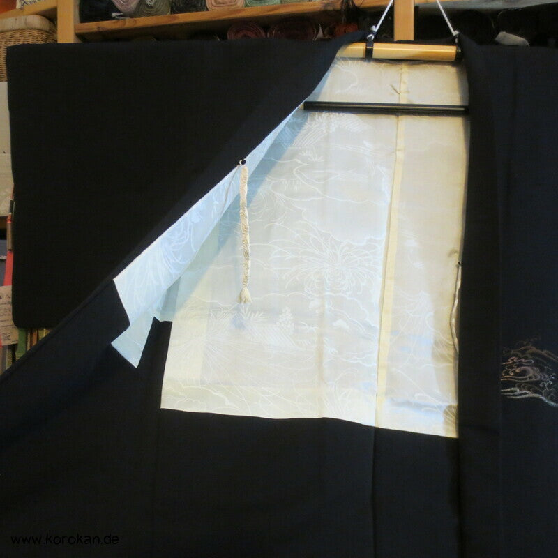 Urushi Tsunami Wellen Haori Kimono Jacke, mit Himo