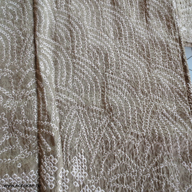 Full Shibori Wellen Seiden Haori Jacke, mit Korallen Himo