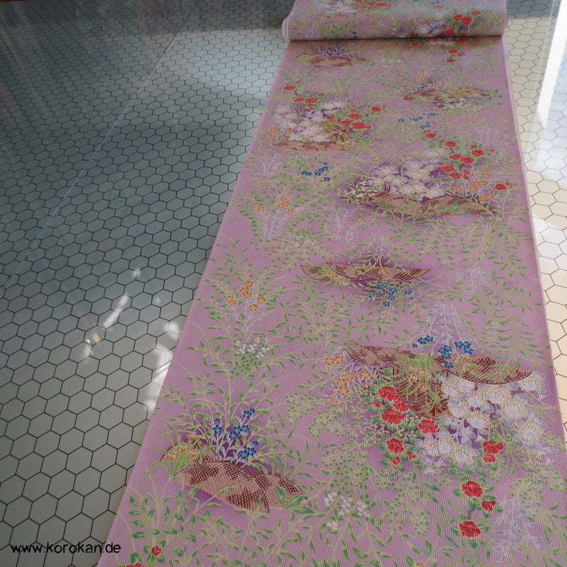 allover Blumen Garten Kimono Seidencrepe
