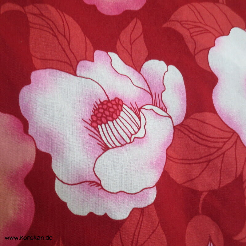neuer Yukata, reine Baumwolle, Kamelien rot rosa