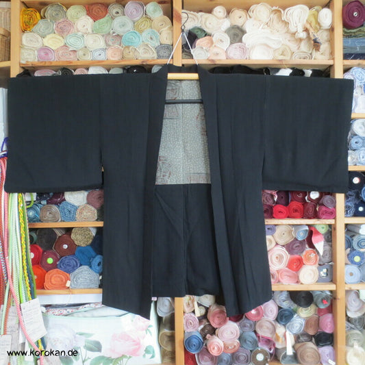 marmoriert gewebte Haori Kimono Jacke, drei Mon