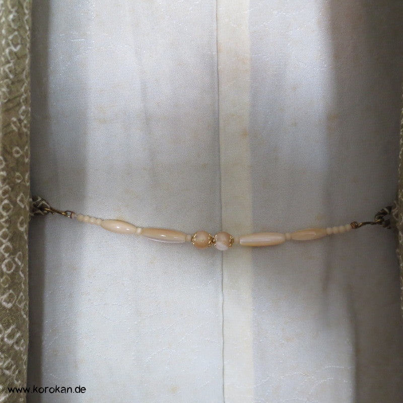 Full Shibori Wellen Seiden Haori Jacke, mit Korallen Himo