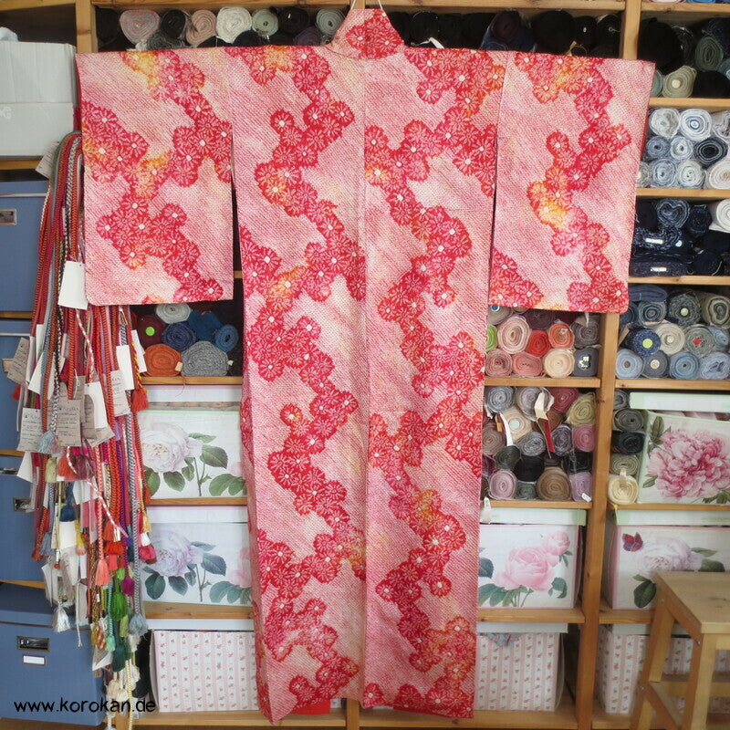 Full Shibori Kiku Komon Kimono