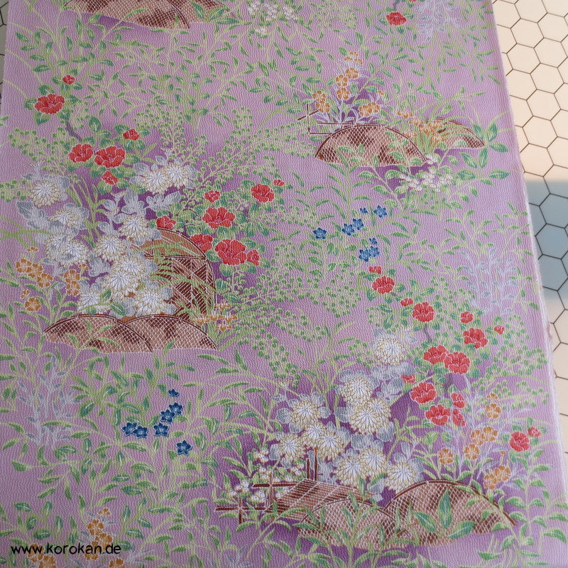 allover Blumen Garten Kimono Seidencrepe