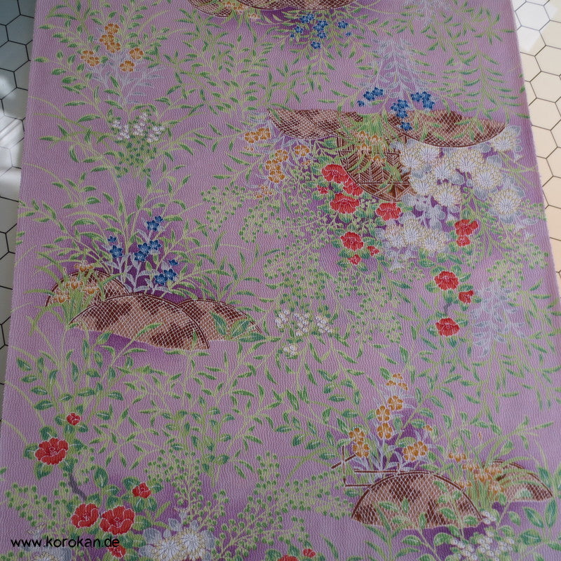 allover Blumen Garten Kimono Seidencrepe
