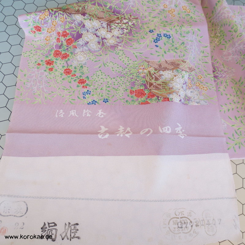allover Blumen Garten Kimono Seidencrepe