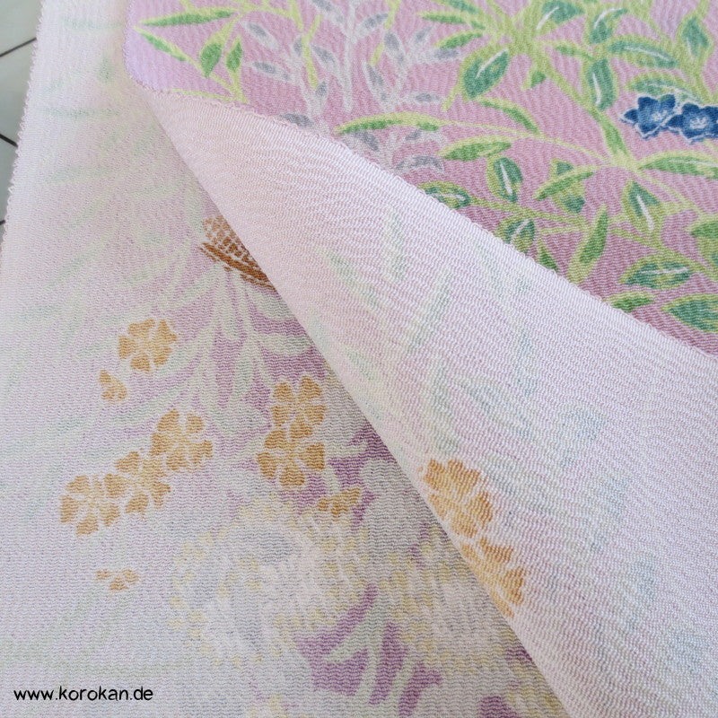 allover Blumen Garten Kimono Seidencrepe