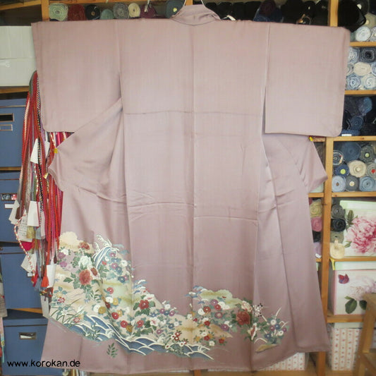Blüten über Wellen Iro Tomesode Kimono