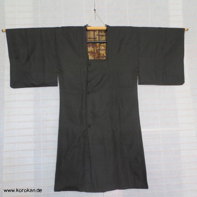 schwarzem Seiden Crepe Michiyuki Jacke - Drachenfutter