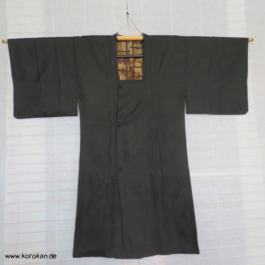 schwarzem Seiden Crepe Michiyuki Jacke - Drachenfutter