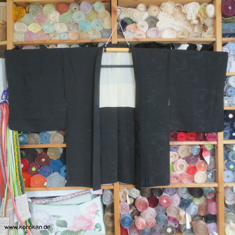 gewebte Wellenmarmorierung Haori Kimono Jacke