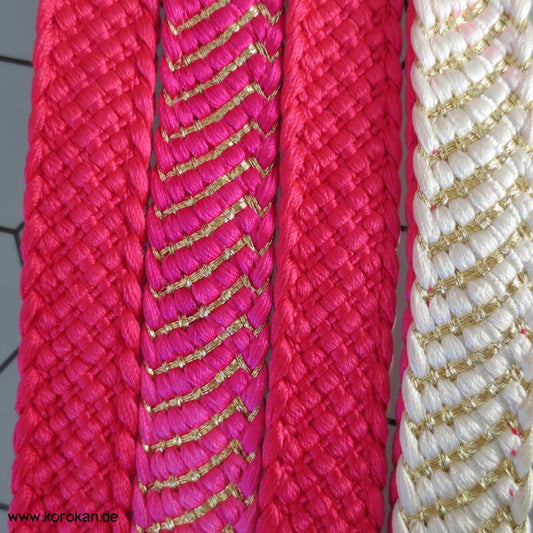 pink weiß Koi Verlauf Obijime, Seide / Lurex