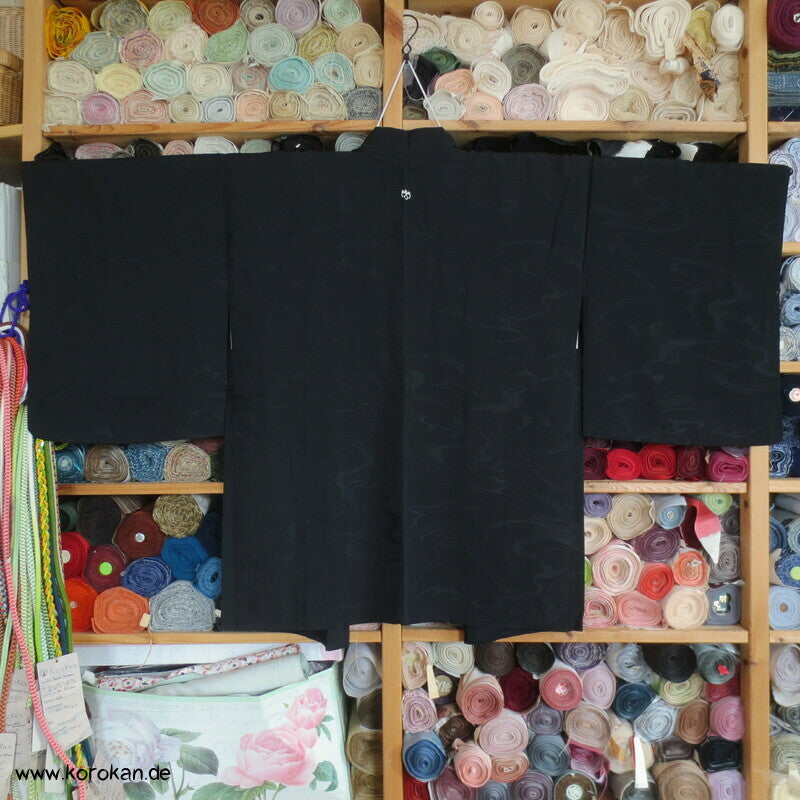gewebte Wellenmarmorierung Haori Kimono Jacke