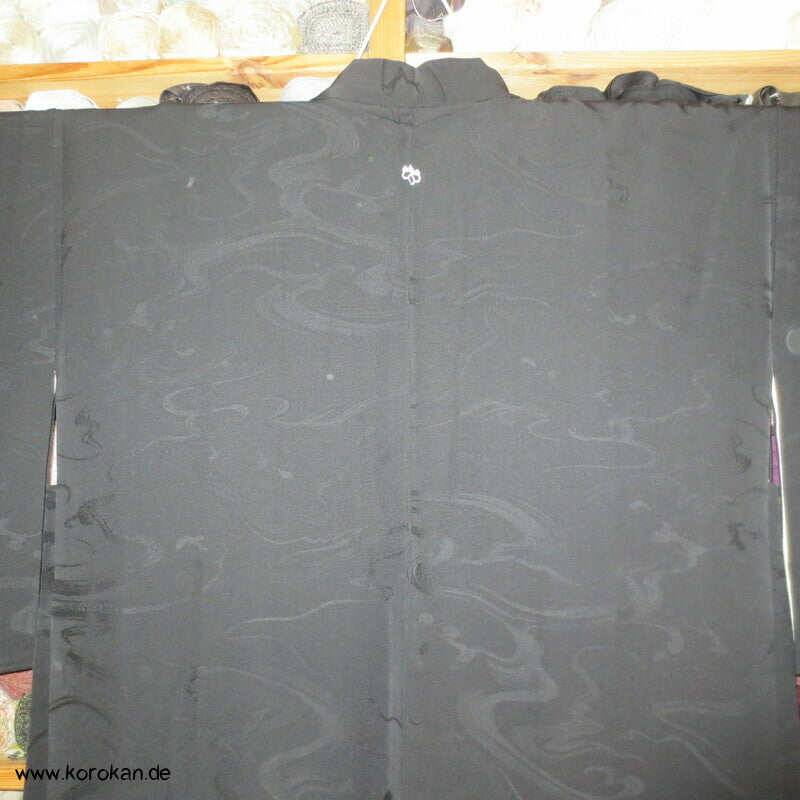 gewebte Wellenmarmorierung Haori Kimono Jacke