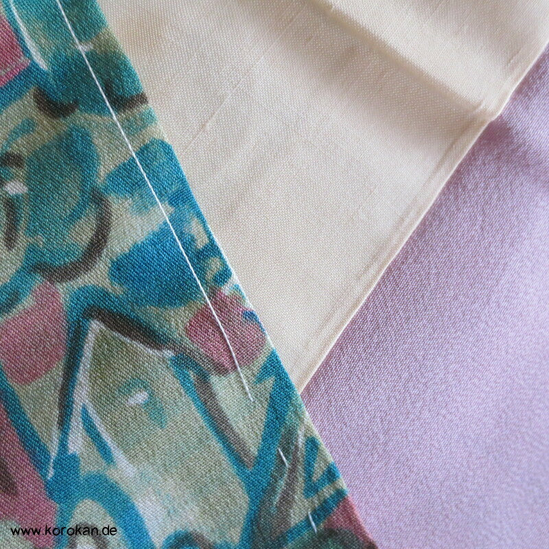 Häusermuster dicht an dicht japanischer Seidendamast Kimono