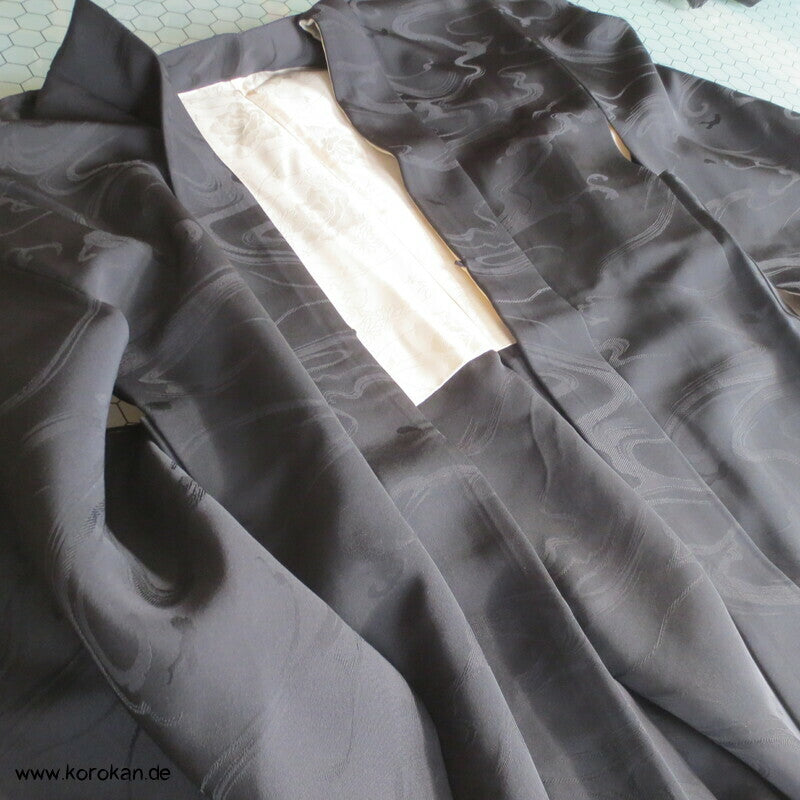 gewebte Wellenmarmorierung Haori Kimono Jacke