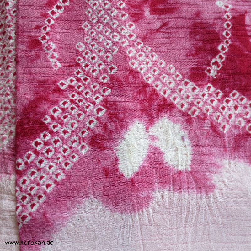 pink auf rosa Blüten Seidendamast Shibori Haori - europäischer Ärmel