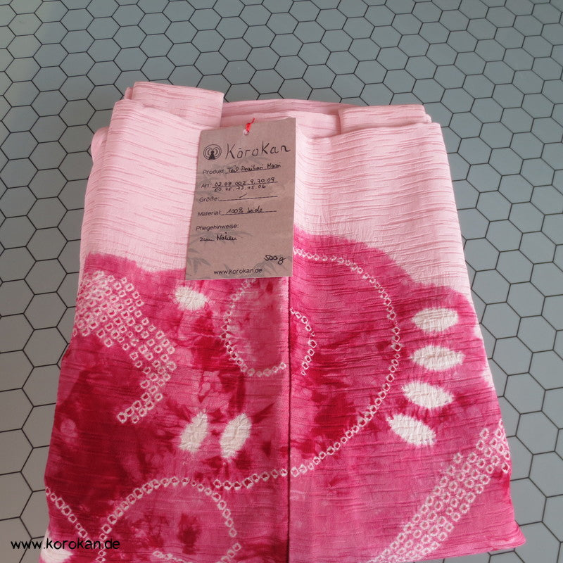 pink auf rosa Blüten Seidendamast Shibori Haori - europäischer Ärmel