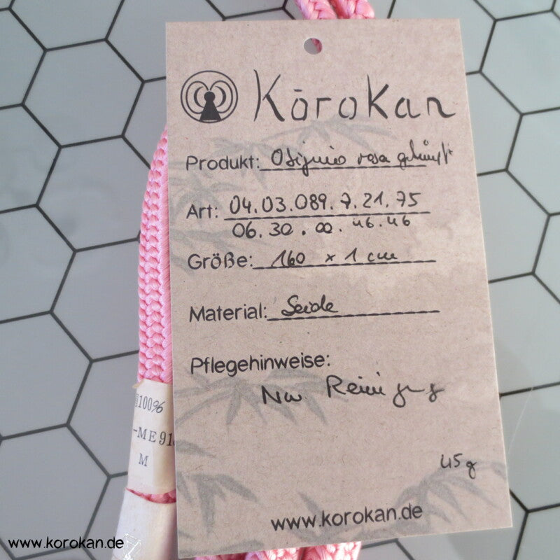 rosa mit wechselnden Flechtmustern Obijime, dick