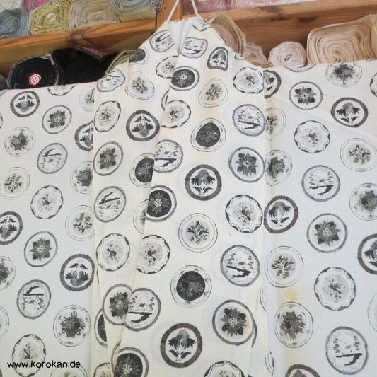 Mon artige Kreise Hitoe Kimono, Seiden Crepe