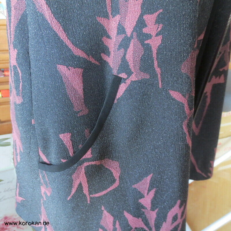 Übergangskapuzenjacke A Linie aus 1960'er Kimono Seide mit Lurex