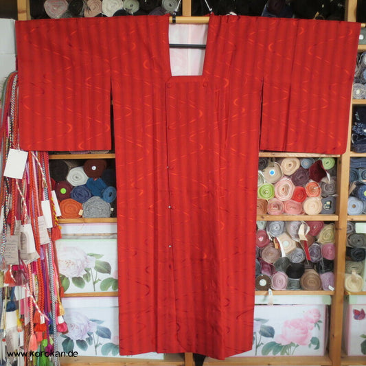 lange Michiyuki Kimono Jacke Seidenjacquard mit Fluss und Karomuster