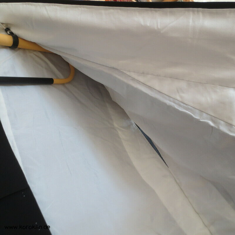 Blüten Mon Mofuku, schlichter schwarzer Kimono