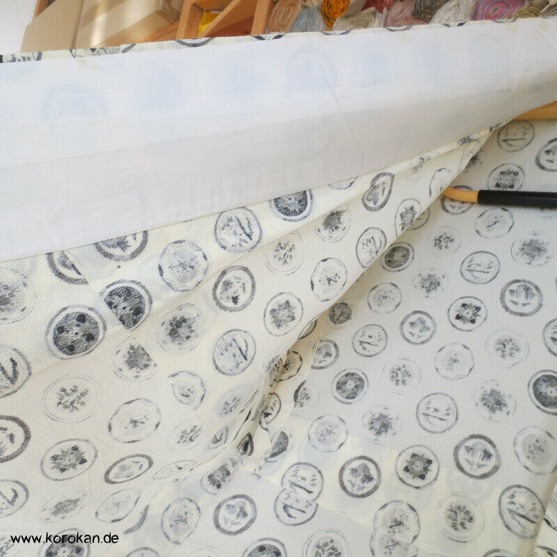 Mon artige Kreise Hitoe Kimono, Seiden Crepe