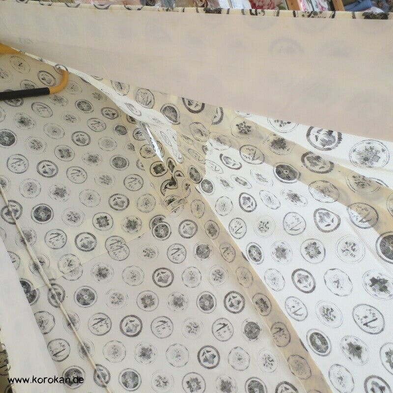 Mon artige Kreise Hitoe Kimono, Seiden Crepe