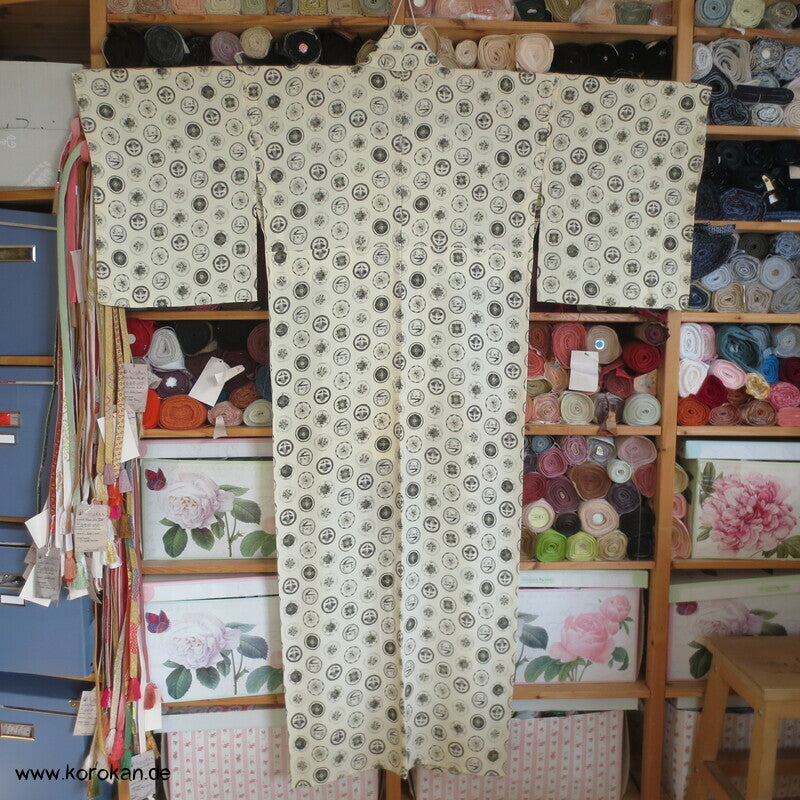 Mon artige Kreise Hitoe Kimono, Seiden Crepe