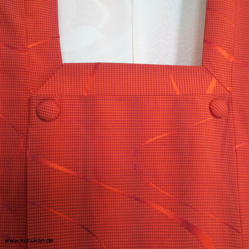 lange Michiyuki Kimono Jacke Seidenjacquard mit Fluss und Karomuster