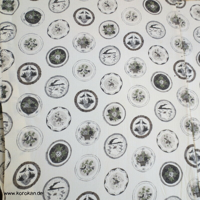 Mon artige Kreise Hitoe Kimono, Seiden Crepe