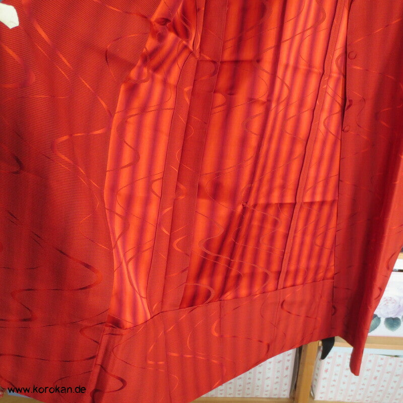 lange Michiyuki Kimono Jacke Seidenjacquard mit Fluss und Karomuster