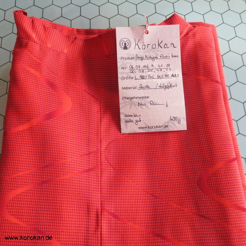 lange Michiyuki Kimono Jacke Seidenjacquard mit Fluss und Karomuster