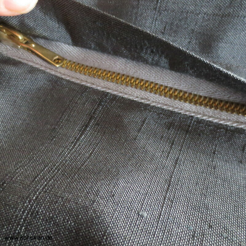 weite Bundfalten Hose anthrazite Kimono Tsumugi Seide, Gr. 42 / 44