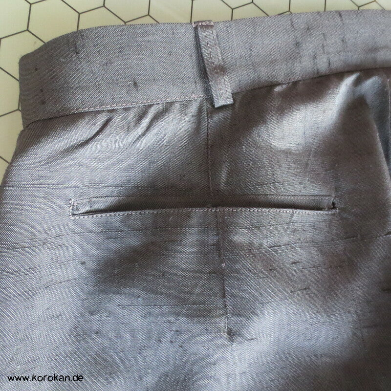 weite Bundfalten Hose anthrazite Kimono Tsumugi Seide, Gr. 42 / 44
