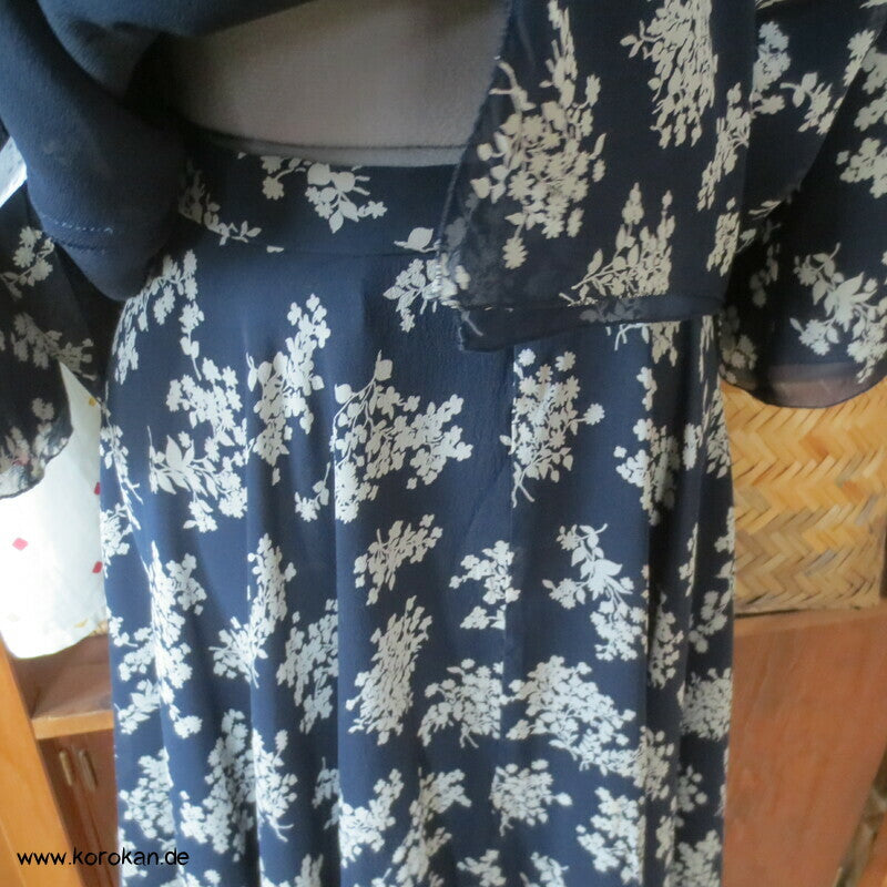 jun ashida japanisches Seiden Crepe Chiffon zweiteiliges Kleid, Gr. 32 / XS