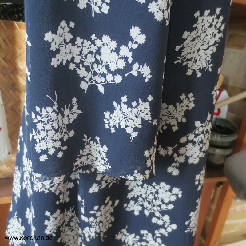 jun ashida japanisches Seiden Crepe Chiffon zweiteiliges Kleid, Gr. 32 / XS