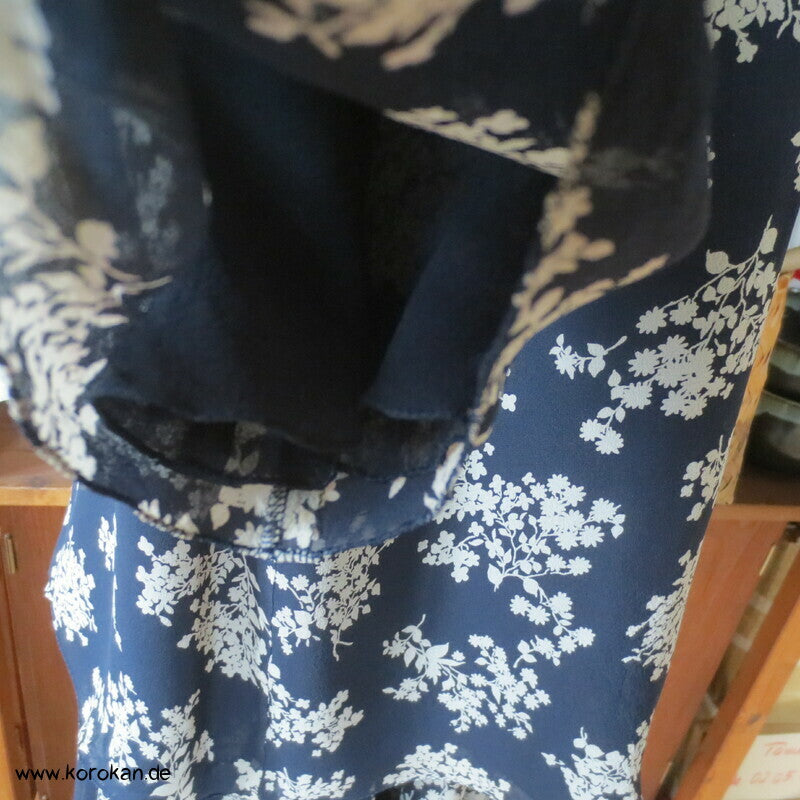 jun ashida japanisches Seiden Crepe Chiffon zweiteiliges Kleid, Gr. 32 / XS