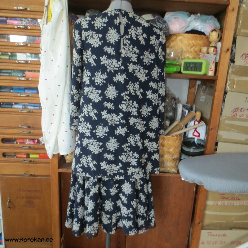 jun ashida japanisches Seiden Crepe Chiffon zweiteiliges Kleid, Gr. 32 / XS