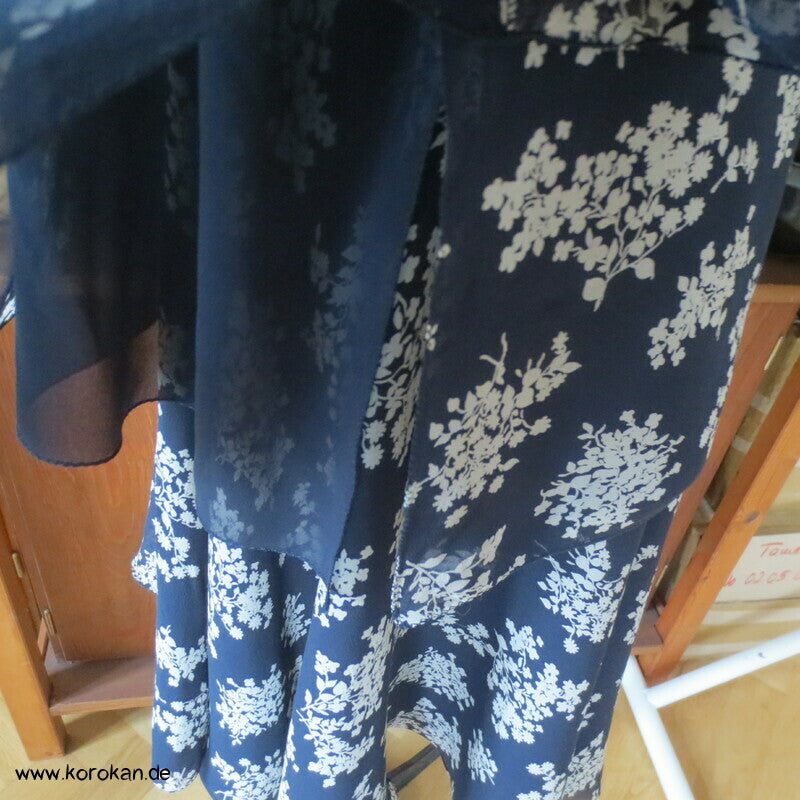 jun ashida japanisches Seiden Crepe Chiffon zweiteiliges Kleid, Gr. 32 / XS