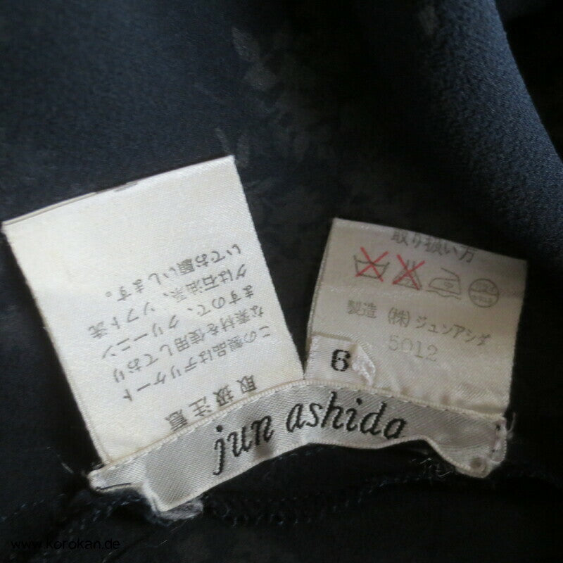 jun ashida japanisches Seiden Crepe Chiffon zweiteiliges Kleid, Gr. 32 / XS