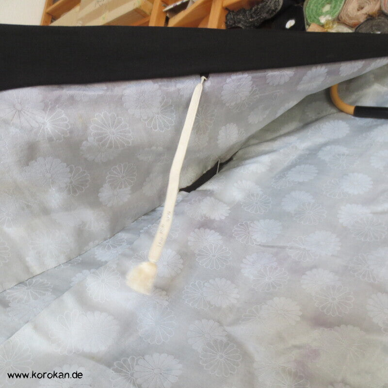Seidencrepe schwarze Haori Kimono Jacke mit Himo