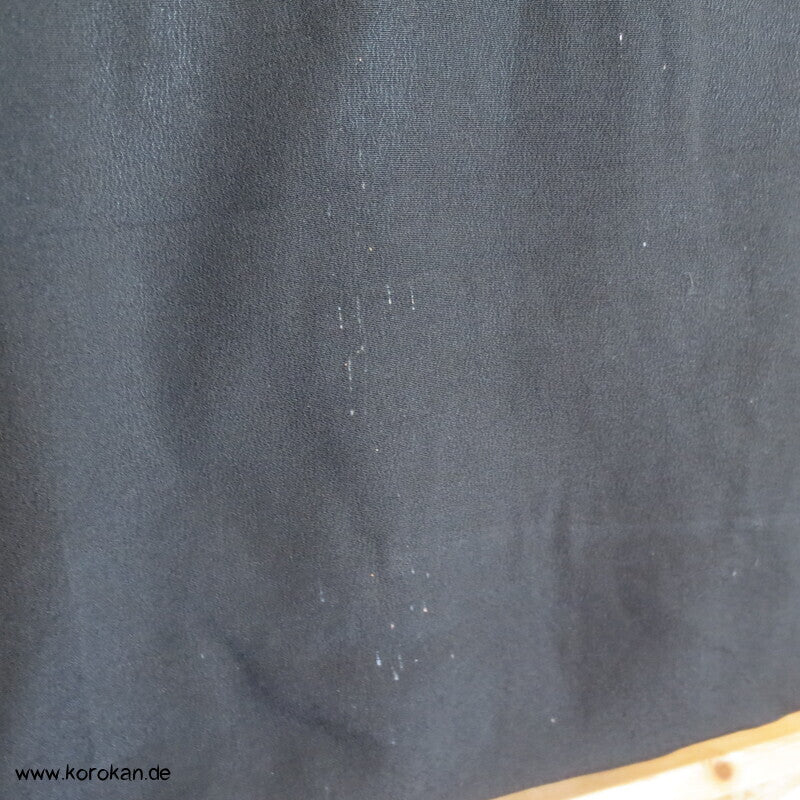 Seidencrepe schwarze Haori Kimono Jacke mit Himo