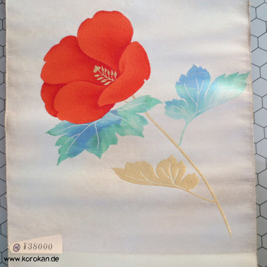 Mohnblüte Nagoya Obi Nishijin Seiden Brokat