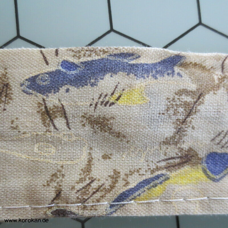 kleiner Baumwoll Himo Kimono Bindeband, Fische