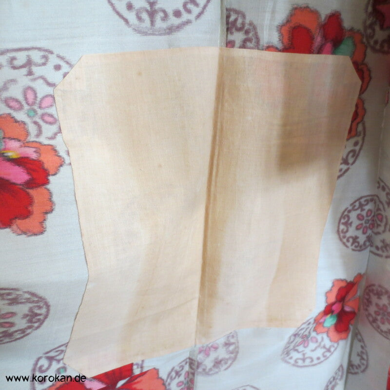Kreise und Päonien Hitoe Meisen Seiden Komon Kimono