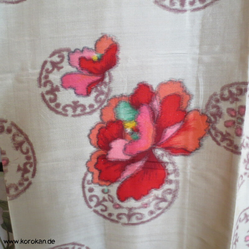 Kreise und Päonien Hitoe Meisen Seiden Komon Kimono